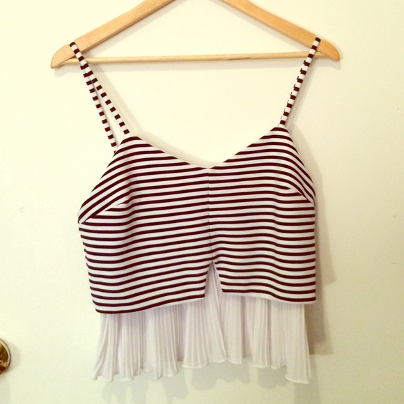 Striped crop too with ruffle