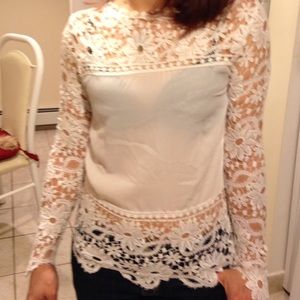 White sheer lace top