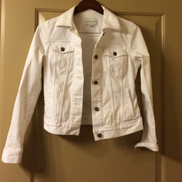 banana republic white denim jacket