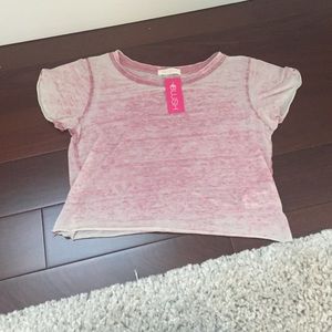Washed out light pink crop top