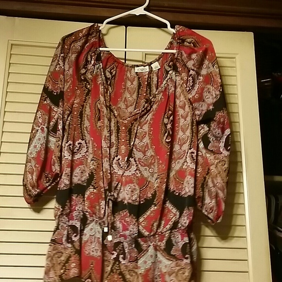 Tunic silky dress shirt