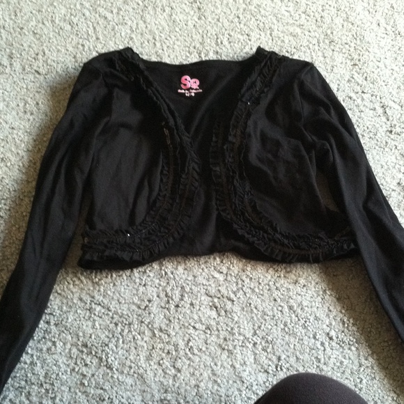 Girls black sequin shrug - Picture 1 of 1