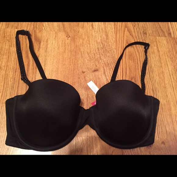 Black rhinestone pink by Victoria's Secret bra 36C