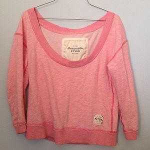 Pink A&F off the shoulder sweater