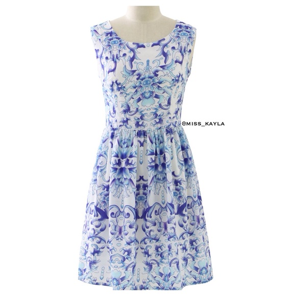 Blue Print Dress