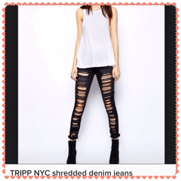 Tripp nyc Denim - ISO Tripp NYC Shredded Denim Jeans