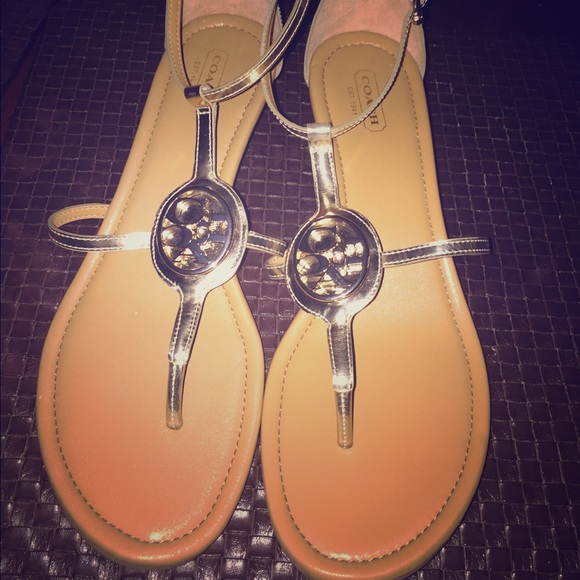 Gold Coach Sandals