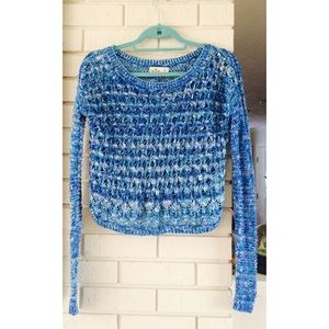 Hollister blue and white knit sweater