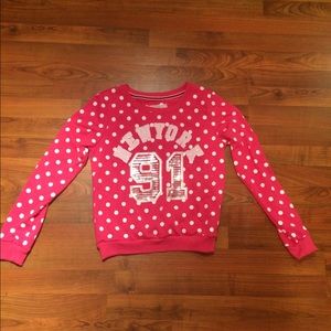 Pink polka dot sweatshirt