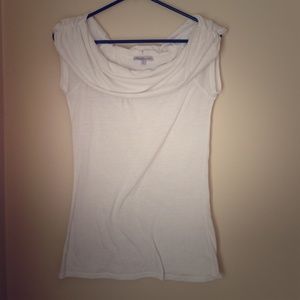 White top with swoop neck line