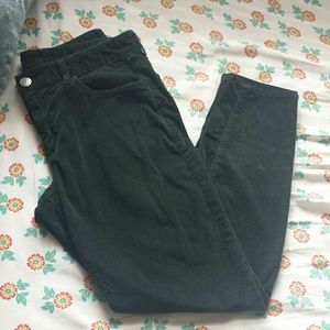 Dark Green High-Rise Corduroy Jegging