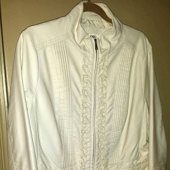 White faux leather jacket