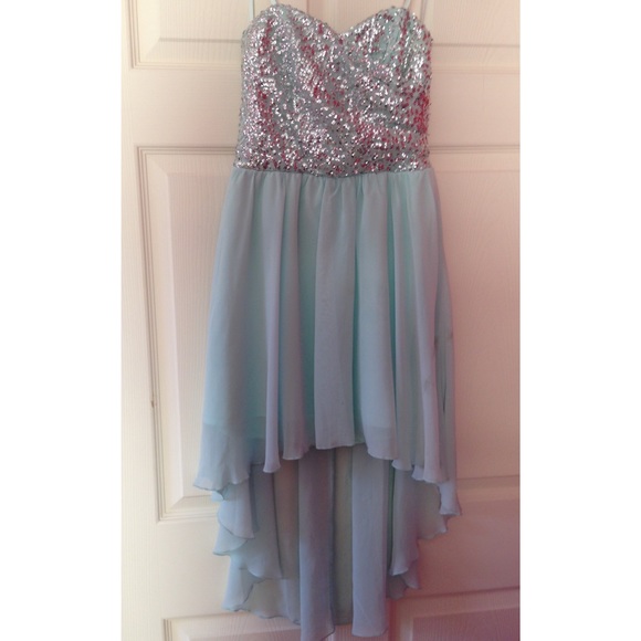 Mint high-low homecoming/prom dress