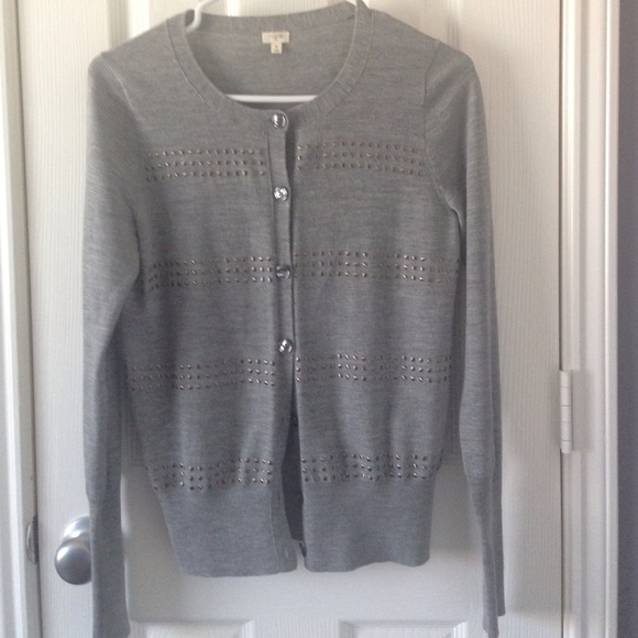 J. Crew Sweaters - Jcrew Factory studded grey cardigan