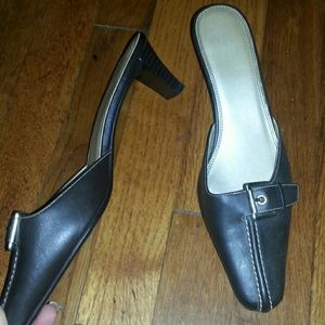 Dark brown slip on dress shoes