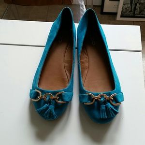 Aldo turquoise suede flats