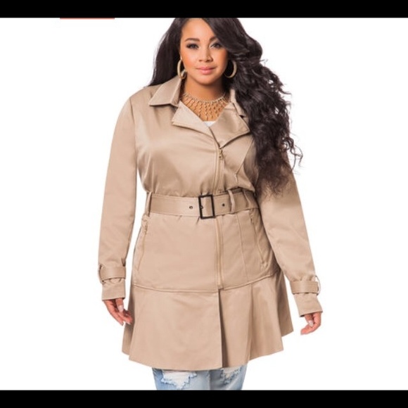 Ruffle Bottom Trench Coat