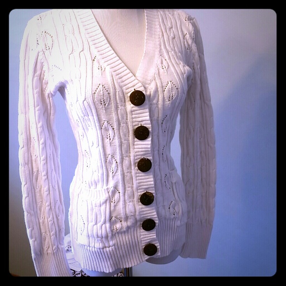 Ruff Hewn Off White Cardigan Large (runs small)