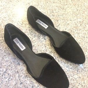 Black suede flats
