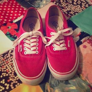 Red Vans sneakers