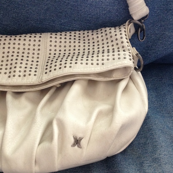 Hurley white studded handbag
