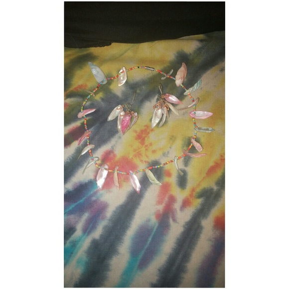 gorgeous vintage rainbow shells necklace set ::]