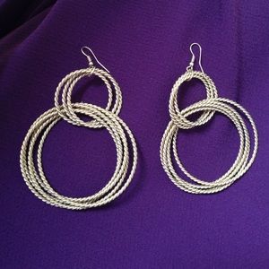 Tiered gold hoop earrings