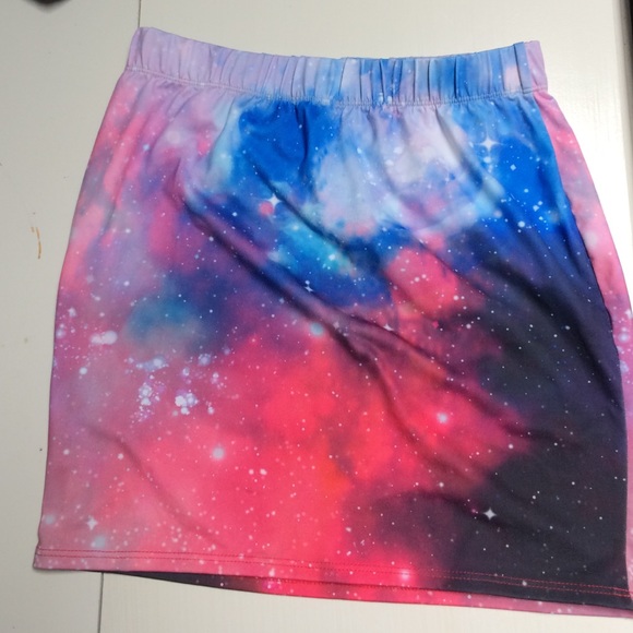 All over galaxy print skirt