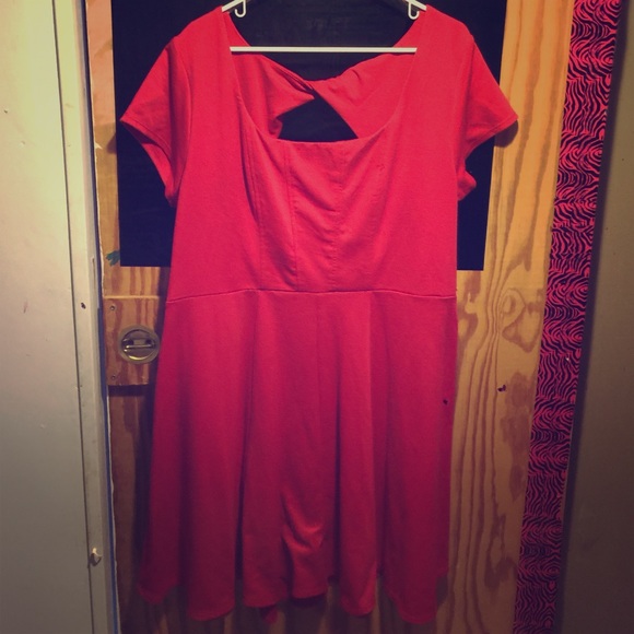 Red dress with cut out on top off back