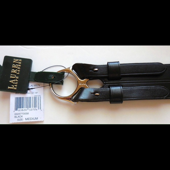 NWT Ralph Lauren Leather Vachetta O Hoop Belt - M
