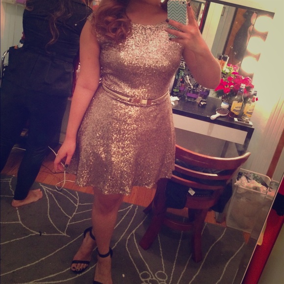 Gold sequin dress