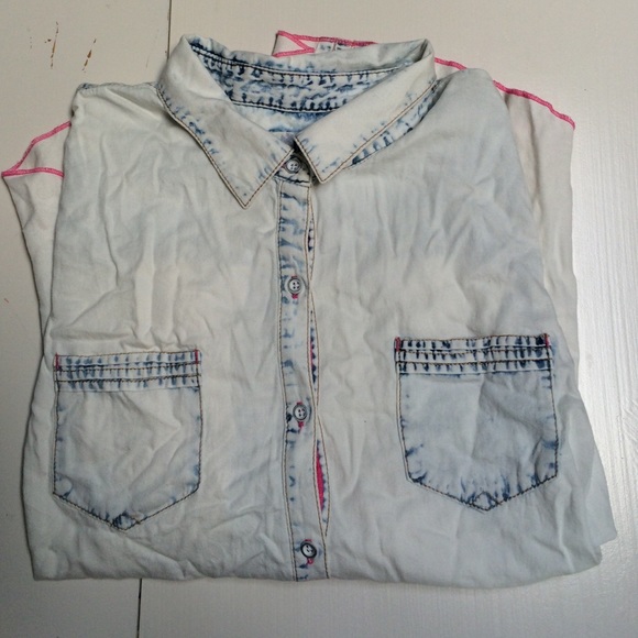 Acid wash denim shirt