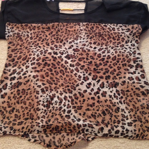 Cheetah print sheer shirt