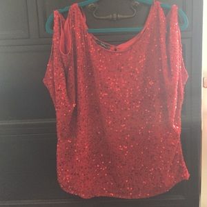 Red sequins blouse