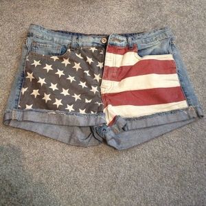 AMERICAN flag Jean shorts