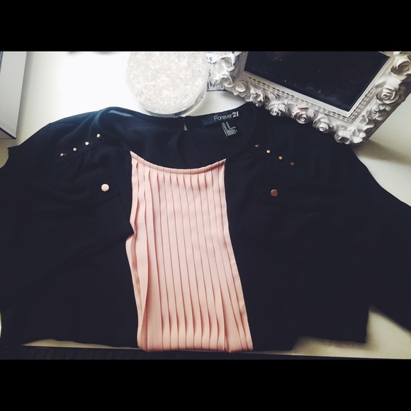 💥 PRICE DROP 💥 Navy blue and soft pink blouse - Picture 1 of 3