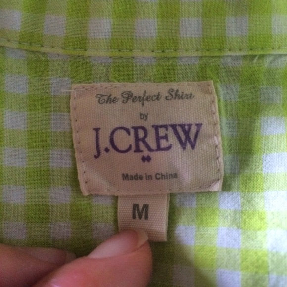 J. Crew gingham perfect shirt medium