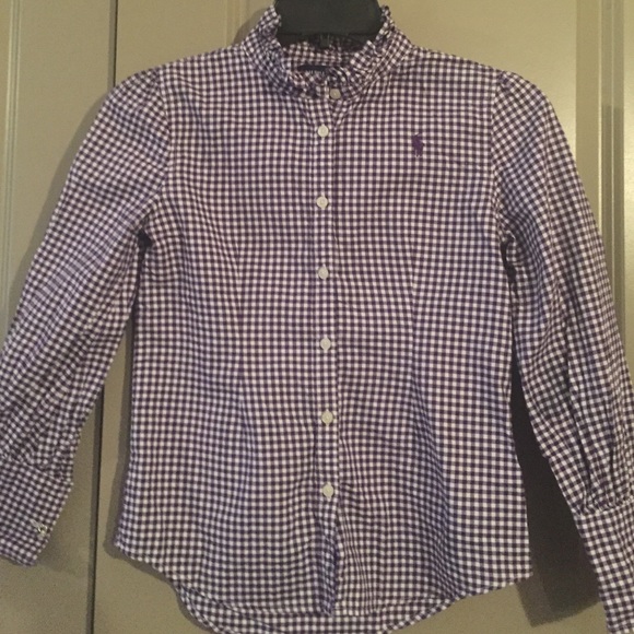 Sold-Girls(kids) Purple/White Ralph Lauren Shirt
