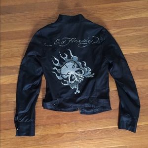 Ed Hardy bling skull lightweight jacket