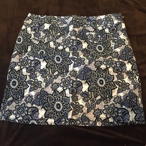 LOFT Blue flowered skirt