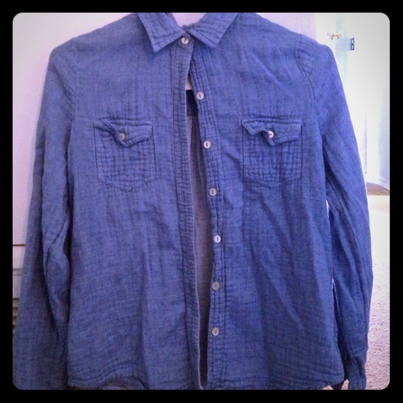 Blue cotton button down