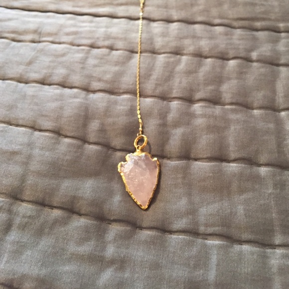 14k gold vermeil necklace with gemstone drop - Picture 2 of 4