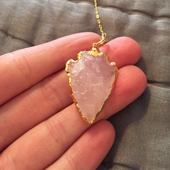 14k gold vermeil necklace with gemstone drop - Picture 3 of 4