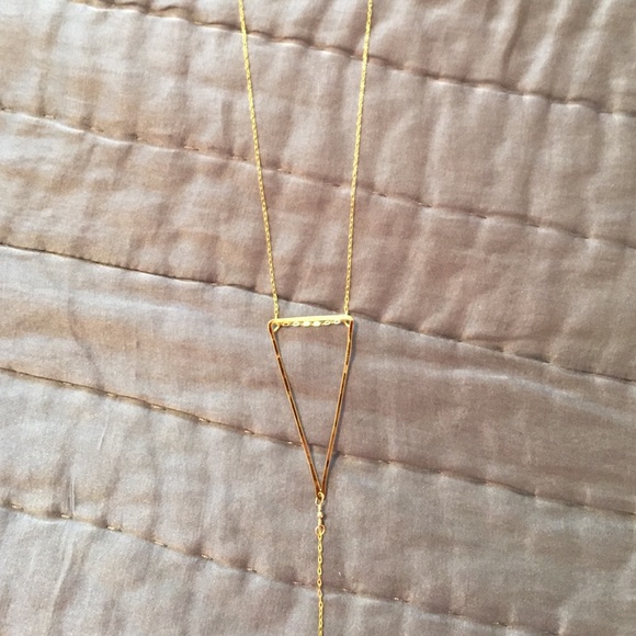 14k gold vermeil necklace with gemstone drop - Picture 4 of 4