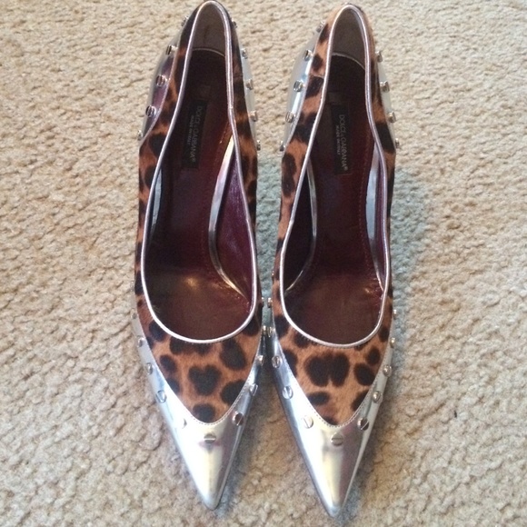 Dolce&Gabbana studded leather print shoes