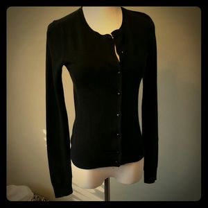 New York & Company Simple Black Button Up Cardigan