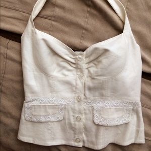 White halter top vest like look