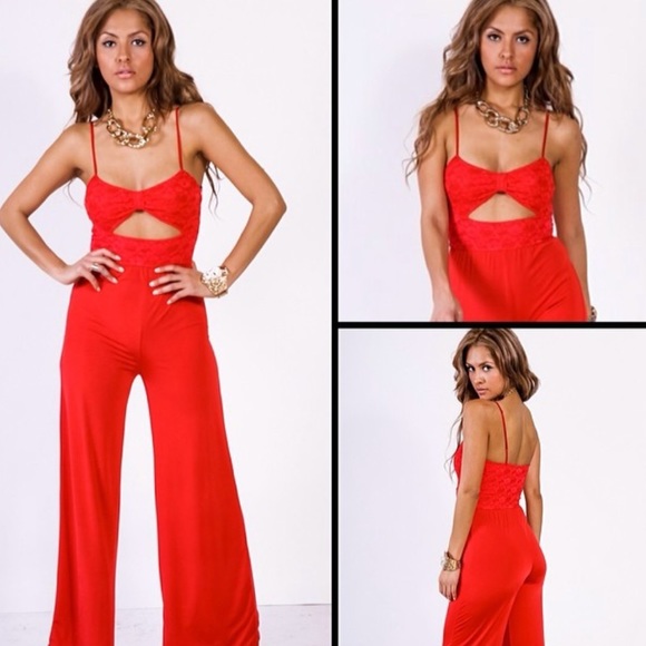 cherry red jumpsuit