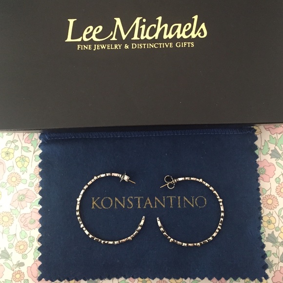 Sterling silver Konstantino hoops with gold detail