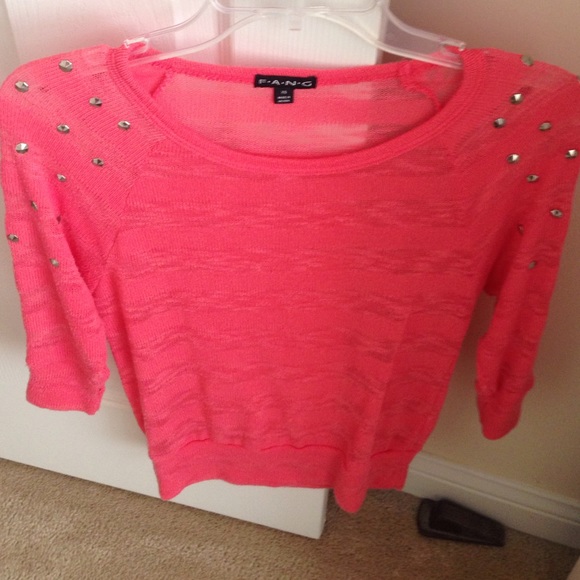 Sheer top with studs